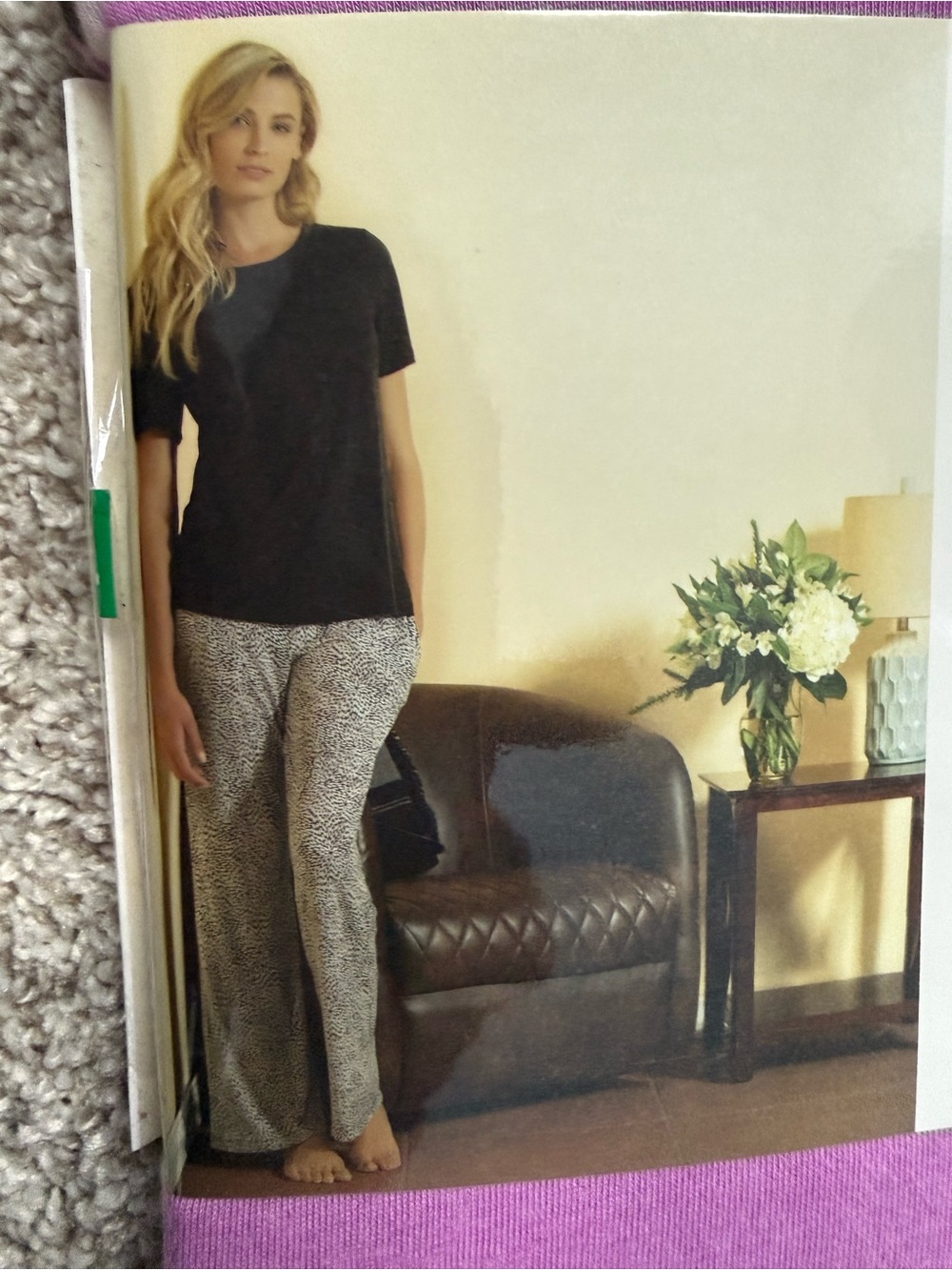 NWT XL Short-Sleeve Top with Patterned Wide-Leg Pants